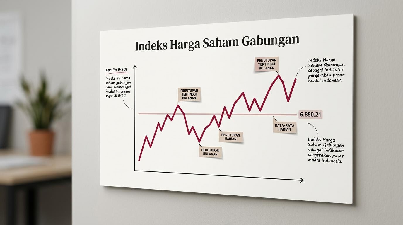 Papan indeks harga saham gabungan dengan angka pergerakan tercetak